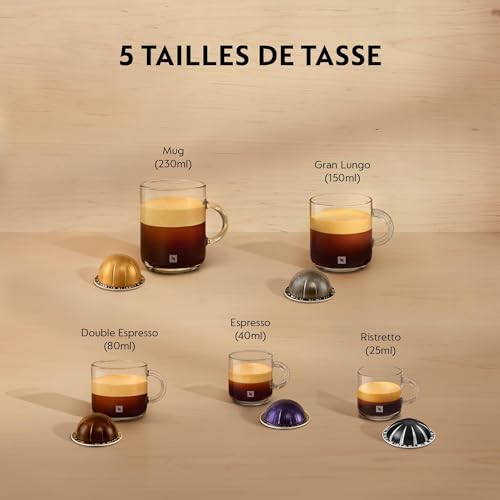 Nespresso De'Longhi Machine à Café Vertuo POP Noir, Capsules café Vertuo seulement, Technologie Centrifusion, 5 Tailles de Tasses + Kit de Bienvenue, Design Compact, Arrêt Automatique, ENV90.B - Image 3