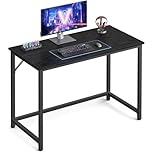 VASAGLE Computer Desk, Office Desk, 100 x 50 x 76 cm, for Study, Bedroom, Living Room, Ebony Black and Ink Black LWD041B56