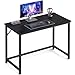 VASAGLE Computer Desk, Office Desk, 100 x 50 x 76 cm, for Study, Bedroom, Living Room, Ebony Black and Ink Black LWD041B56