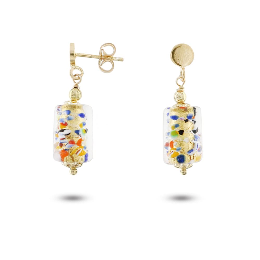 Venetiaurum - Pendientes colgantes en cristal de Murano original y plata 925 - Joya Made In Italy Certificada