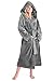 Price comparison product image CityComfort Ladies Dressing Gown Fluffy Super Soft Hooded Bathrobe for Women Plush Fleece Perfect Loungewear Long Robe (L, Charcoal)