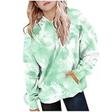 RKSTN Kids Cute Hoodies Gradient Tie Dye Printed Hoodie with Pockets Casual Pullover Hooded Sweatshirts for Girls Boys Teen Big Children 2025 Fashion Fall Clothes Outfits School Hood Sweater Tops
