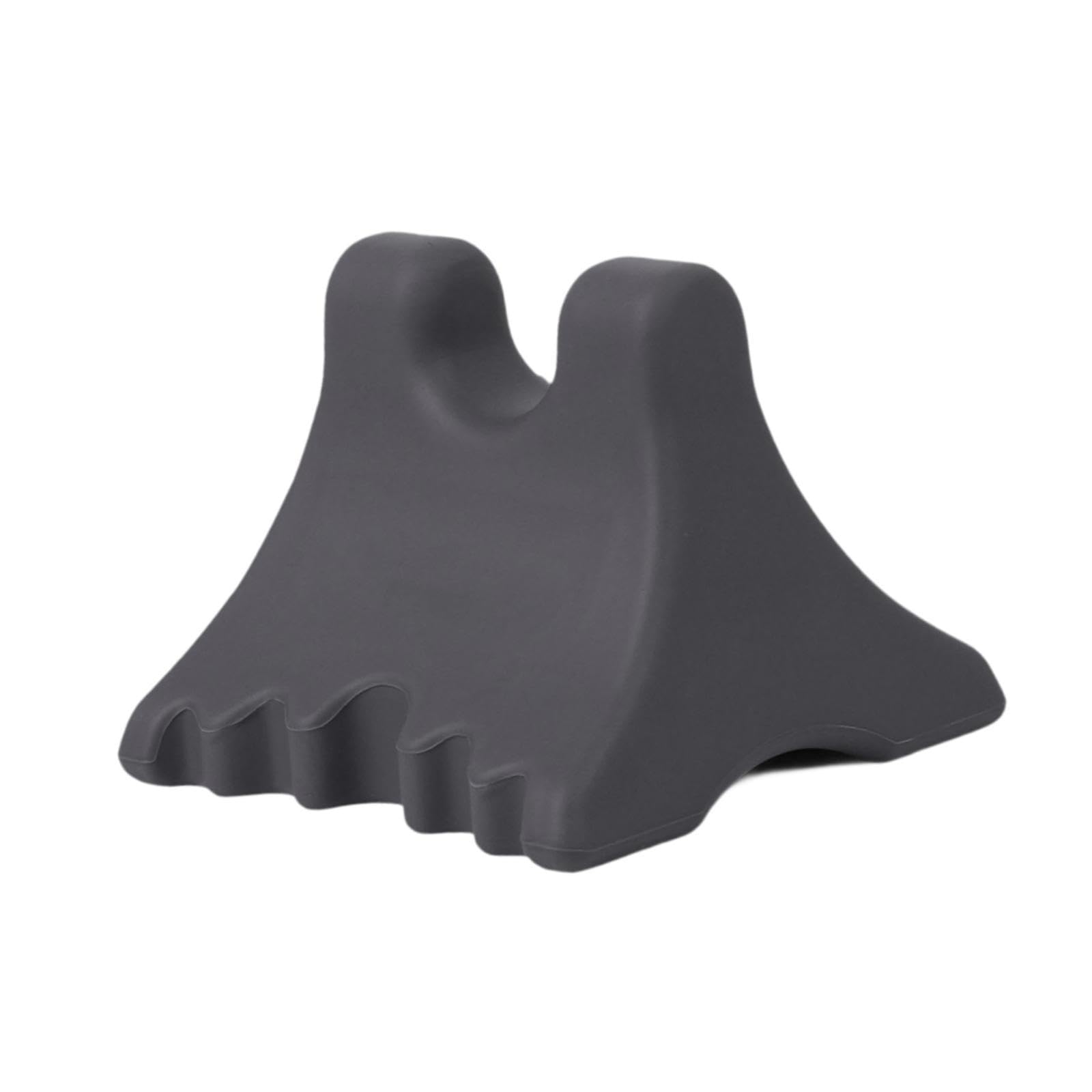 F Fityle Herramienta masaje para cuello, espalda y cuerpo, masaje puntos acupresión, ergonómica, fácil usar, ideal como regalo, portátil, Gris