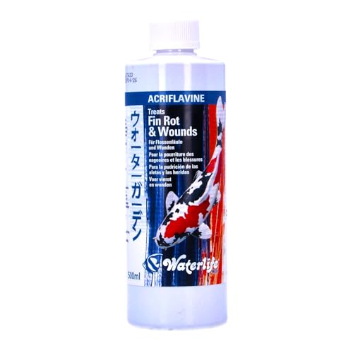 Pond Koi Treatment Waterlife Acriflavine Bactericide Fin Rot Wounds Ulcers 500ml