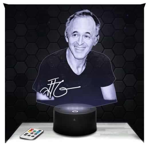 Lampephoto.fr - Lámpara 3D JJ Goldman Decoración Colección Cantante Pop Idea Regalo Hombre Mujer Objeto Jj Goldman Luz Nocturna Adulto Decoración Habitación, Idea Regalo Hombre Mujer Original
