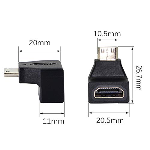 Mini Hdmi Adapter,Right Angle 90 Degree Mini Hdmi To Standard Hdmi Connector Support 4K 1080P, Youcheng For Cameras, Computers, Projectors（2-Pack） #TOP2