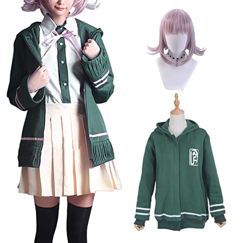 [神併良品] 七海千秋 コスプレ ウィッグ付き 超高校級のゲーマー ダンガンロンパ コスプレ衣装 大人用 仮装 文化祭 イベント コスチューム ステージ服 Nanami Chiaki cosplay (七海千秋 ウィッグ付き, M)（Amazon）