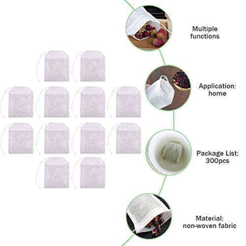 Yardwe 300Pcs Descartável Com Cordão Material Natural de Chá Infusor Saco de Filtro De Sacos De Chá