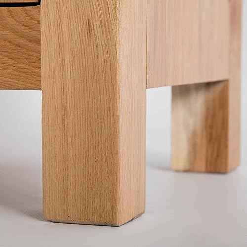 London Oak Bedside Cabinet Table | Roseland Furniture Solid Wood Side End Night Stand with 3 Drawers for Bedroom Bathroom and Hallway Storage | Fully Assembled Chest H:56 W:42 D: 32 cm for Lamps - 8