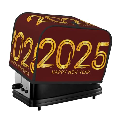 Copertura per tostapane a 2 fette, 2025 New Year B, copertura per tostapane con tasche per piccoli elettrodomestici da cucina e protezione dalle impronte digitali, lavabile in lavatrice