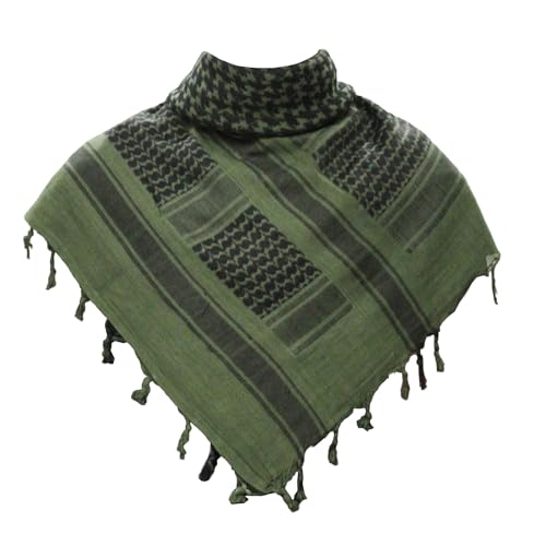 Image of Cotton Shemagh Keffiyeh Scarf - Lightweight Tactical Desert Head Neck Wrap, Sun Protection Outdoor Scarf for Summer Hiking