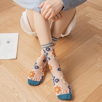 VIDSTW 6 paar zwarte zomersokken voor dames, korte nylon transparante enkelkousen, dunne zomersokken voor dames, modieus, dun, transparant