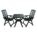 Produktbild 3tlg. Gartengarnitur Gartenmöbel Set Gartentisch 70x70xH72cm + 2x Gartenstuhl 5 Positionen verstellbar klappbar - Kunststoff Grün / Sitzgarnitur Sitzgruppe Terrassenmöbel Terrassengarnitur Balkonmöbel