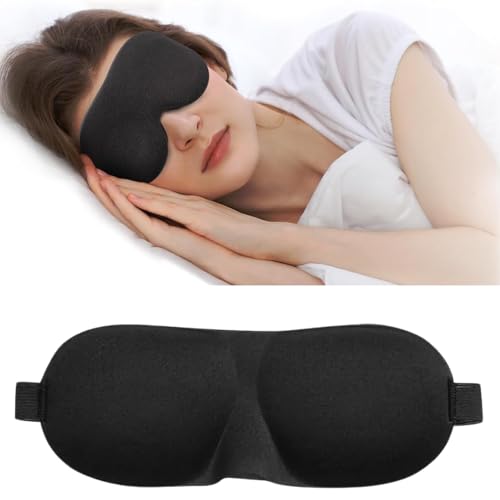 EZONEDEAL 3D Sleep Eye Mask For Side Sleeper, Soft and Comfortable Night Memory Foam padded Breathable Blindfold For Women & Men, Eye Cover Eye Shade with Adjustable Strap For Sleeping, Work, Travel