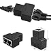 HUACAM HCM67 RJ45 Splitter Adapter 1 to 2 Dual Female Port, Cat 5 / Cat 6 / Cat 7 Lan Ethernet Socket Splitter Plug Adapter with Shield [Anti-Signal Interference]