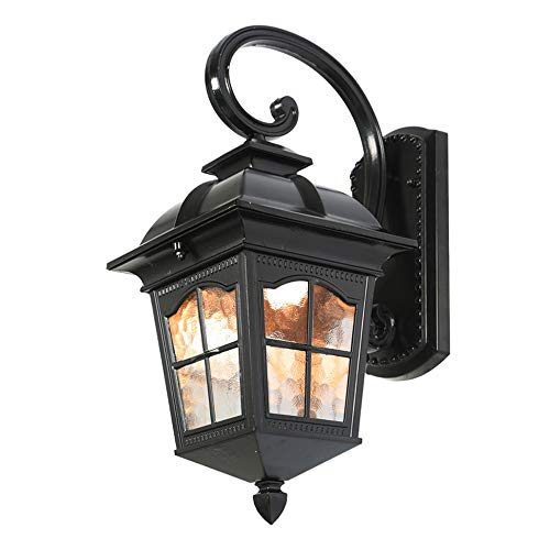 Lanterne applique murale rétro en verre et aluminium E27 pour l'éclairage de balcon