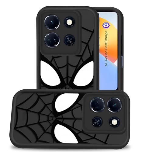 Image of AESTMO Back Case Cover for Infinix Note 30 5G Cover | Spidey Face Mask Design | Silicone Case | Full Body Protection | Camera Protection Back Cover for Infinix Note 30 5G (Black)
