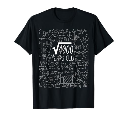 Square Root of 4900: 70 Yrs Old, 70th Birthday Graphic T-Shirt