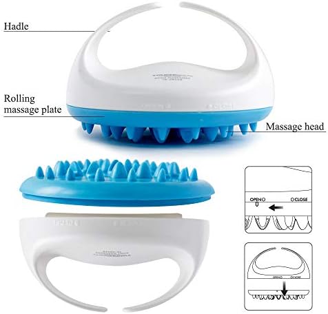 Pinkiou Essential Oil Massage Brush Body Massager Brush Anti Cellulite Slimming Relaxing Scrub Massager for Bath Spa Home Use (Blue)