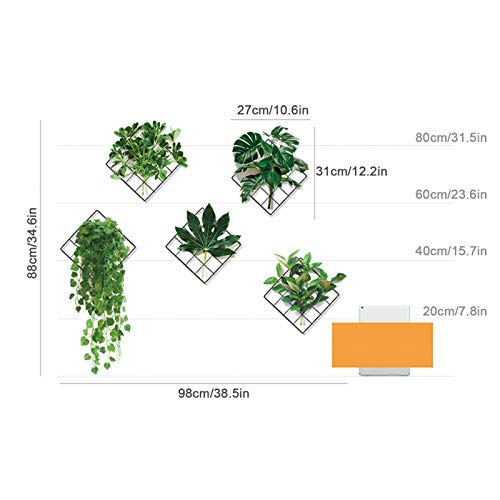 3D Vivid Green Plants Grid Wall Decal, Laszola Removable Diy Green Leaves Wall Sticker Home Decor Art Murals Paper Decoration For Bedroom Living Room Office Bathroom #TOP5