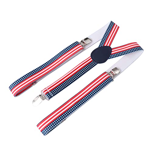 Didiseaon Adjustable Elastic Clip-on Suspenders Us Flag Design Fashion Suspenders for Jeans Shorts Trousers