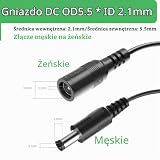 Security-01 Przedłużacz prądu stałego 8 m, 5,5 mm x 2,1 mm, wtyczka do magistrali, DC 5 V 6 V 9 V 12 V 24 V do kamer monitoringowych, rejestratorów, routera, drukarki, taśmy LED, kolor czarny