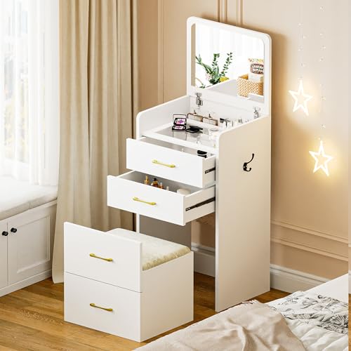 Gurexl 3-in-1 Vanity Desk with Mirror