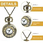 Vintage Taschenuhr Glatte Quarz mit Kette Antik Kettenuhr mit Arabischen Ziffern für Damen Herren Vater Opa Geburtstag Jahrestag Taschenuhr mit Geschenkbox – Bild 3