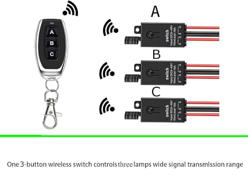 Mini Wireless Switch 12V, 3 Way Remote Switch DC 5V/12V/24V/48V/10A Relay by dstfuy - Used condition - Image 4