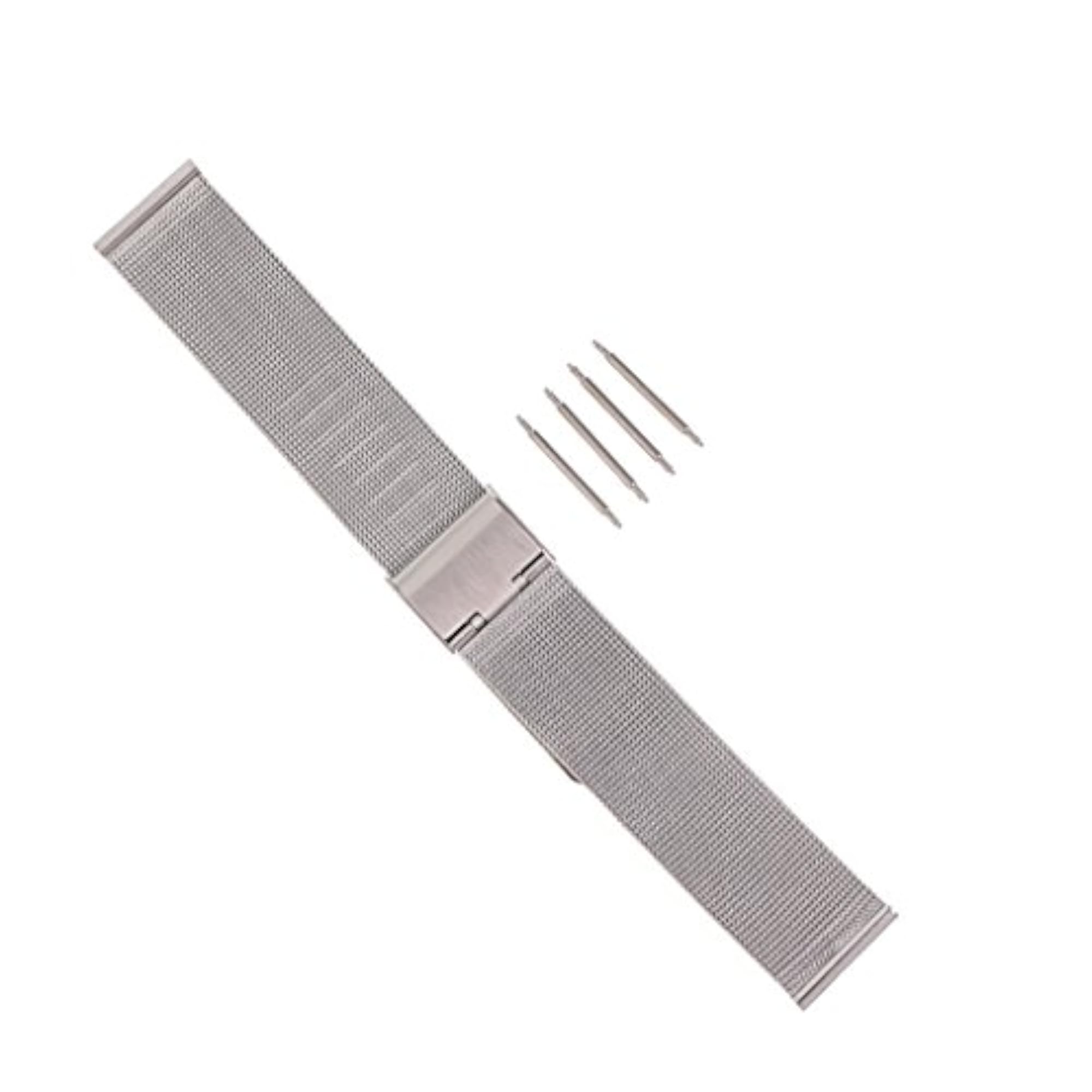 Silver Mesh Stainless Steel Bracelet Wristwatch Band Strap