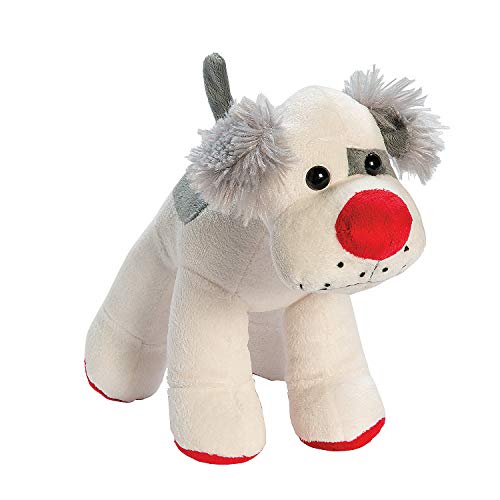 Fun Express - Red Nose Plush Dog for Christmas - Toys - Plush - Stuffed Dog & Cat - Christmas - 1 Piece
