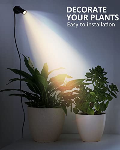 Fabbay 4 Pcs Spot Lights Indoor Led Spotlight Multi Purpose Indoor Plant Lights Portable Uplights Warm Accent Light 3W 3000K Warm Spotlight Lamp For Table Wall Decoration, Black #TOP4