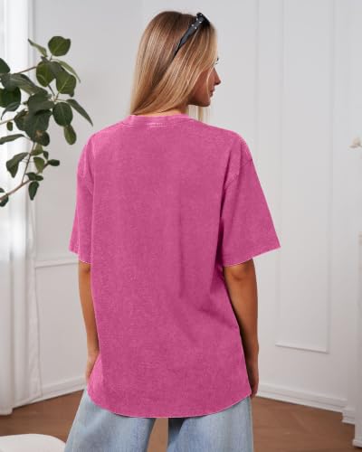 Aiyino Womens Halloween Ghost Cat Vintage Washed Graphic Tee Pink L - image 5