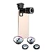 Hizek Phone Lens , 5 in 1 Phone Lens kit with 180 ° Fisheye Lens+0.63X Wide Angle Lens+Macro Lens+9X Telephoto Lens+0.4X Wide Lens for iPhone Xs XR X/8/7/6s Plus Android Smartphones