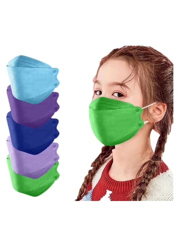 HUIXINGSHOU 50 Stück Kinder Fischförmige Mund und Nasenschutz Atmungsaktiv Staubdicht Outdoor Einfarbig Mund-Nasen Multifunktionstuch Halstuch Koptuch für Mädchen Jungen Cover