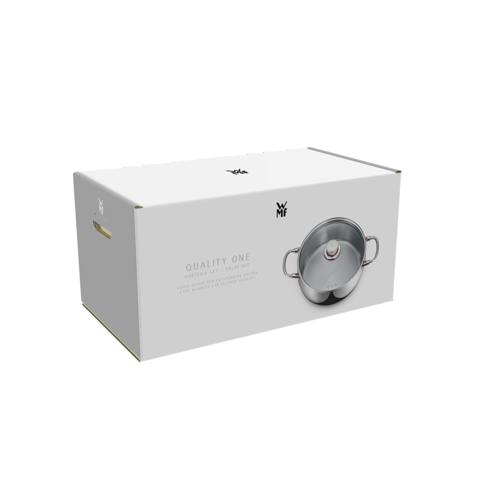 WMF Quality One Topfset Induktion 5-teilig, Kochtopf Set mit Glasdeckel, Cromargan Edelstahl poliert, Induktions Töpfe Set unbeschichtet, Dampföffnung, für alle Herdarten geeignet