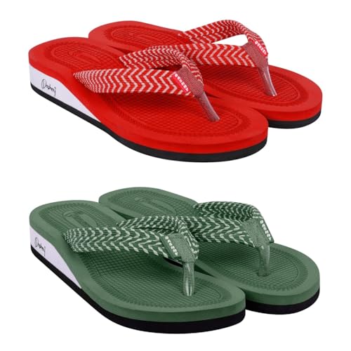 Image of Dashny Women's (1436-1434) |Extra Super Soft Comfortable Slippers |Red Brown Casual Slides Slippers