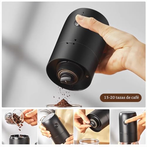 Miniatura 7 de Molinillo De Café Eléctrico, Portátil, Con Núcleo De Cerámica, Molinillo De Granos De Café, Con Grado De Molienda Ajustable Para Expreso, Filtro De Mano, Prensa Francesa