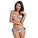 Produktbild AIMILUX Bikini zum Schnüren,Buntes nahtloses Sommermuster handgezeichnet,Frauen Badeanzug Low Rise Skinny(S)