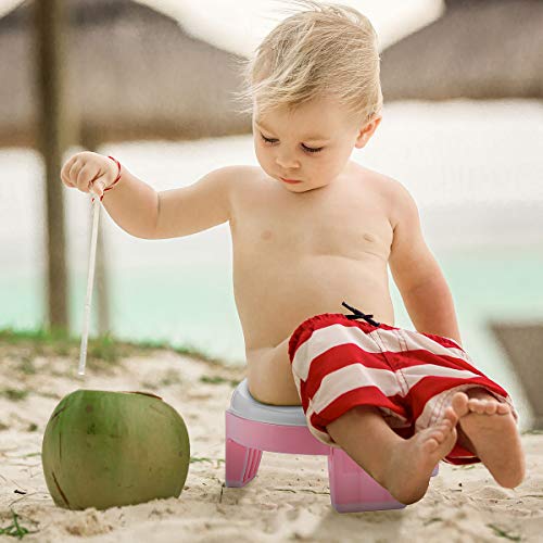 Mcgmitt Portable Potty Seat For Kids Travel - Foldable Training Toilet Chair For Toddler Girls With Storage Bags, Potty Training Toilet For Outdoor And Indoor Easy To Clean(Pink) #TOP6