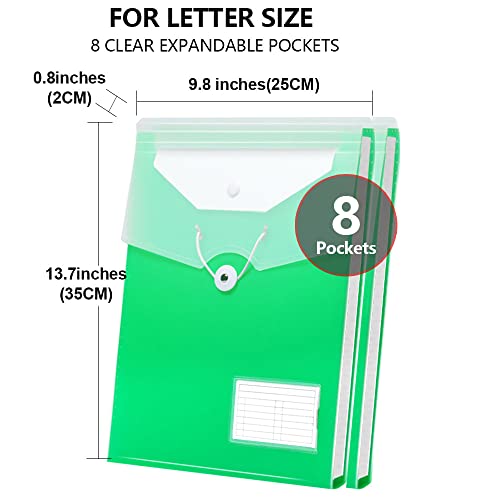 Credibility 2 pacotes de pasta de arquivo sanfonada vertical expansível com 8 bolsos, bolsa organiza