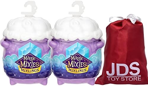 Magic Mixies Mixlings Tap & Reveal Cauldron 2 Pack, Magic Wand Reveals Magic Power and Surprise Reveal on Cauldron with JDS Toy Storage Bag