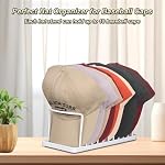 Hat Organizer for Baseball Caps - 2 Pack Space Saving Hat Stand Hold 20 Caps - Premium Metal Hat Rack for Baseball Caps Display & Organizer - No Install Hat Holder for Closet - Image 2