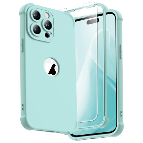 ORETECH 3 in 1 for iPhone 14 Pro Case with 2X Screen Protector,Mint