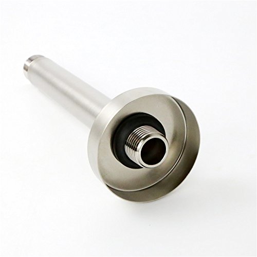 Weirun Bathroom 1/2 NPT All Brass 4-Inch Round Straight Shower Arm for Fixed Shower Head with Flange Ceiling Mount,PVD Brushed Nickel