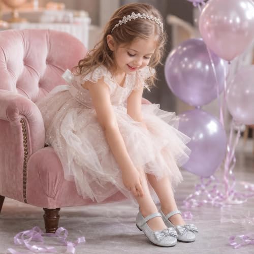 BOGELOO Toddler Flower Girls Dress Shoes Ballet Flats(Silver,8 Toddler) by BOGELOO - Used condition - Image 6