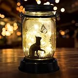 Cat Lover Gifts for Mom/Grandma/Women/Sister Cat Butterfly Solar Light Gifts Mother Day Gift Solar Lanterns Outdoor Waterproof Fairy Lights Led Mason Jar Hanging Cat Lamps Decor for Garden Yard Patio