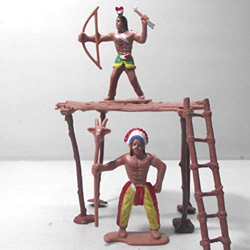 Totority Indians Action Figure Model Playset: 13Pcs Native American Figures Decoration Wild West Cowboys Adornments For Kids Children School Project #TOP6