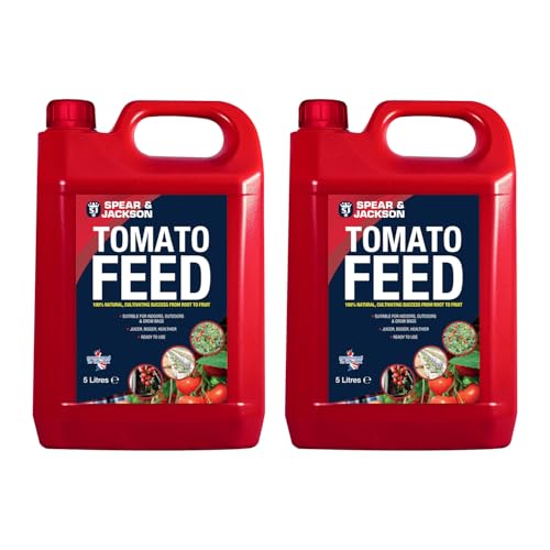 Spear & Jackson Tomato Plant Feed, 2 x 5 Litres, Liquid Solution, Indoor and Outdoor Growth Formula