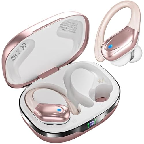HAOYUYAN Wireless Earbuds, Sports Bluetooth Headphones, 80Hrs Playtime Ear Buds with LED Power Display, Noise Canceling Headset, IPX7 Waterproof Earphones for Workout/Running